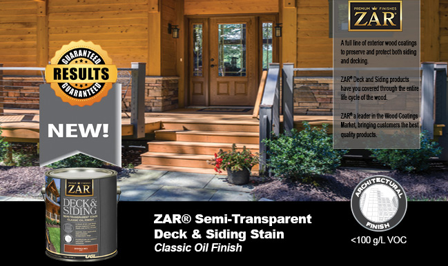 porch with ZAR semi-transparent deck and siding stain